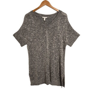 Eileen Fisher Organic Linen & Cotton Ribbed Tunic Sweater - Tan Heather - Size M